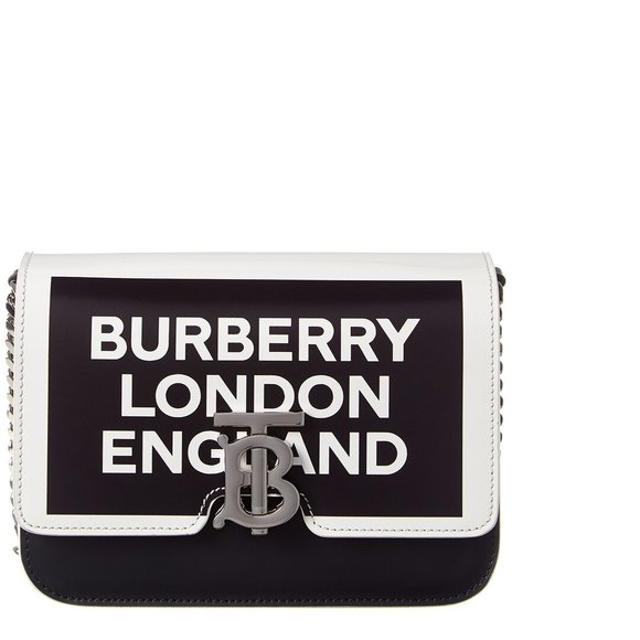 Burberry Handbags - Burberry TB Small Logo Print Leather Shoulder Bag